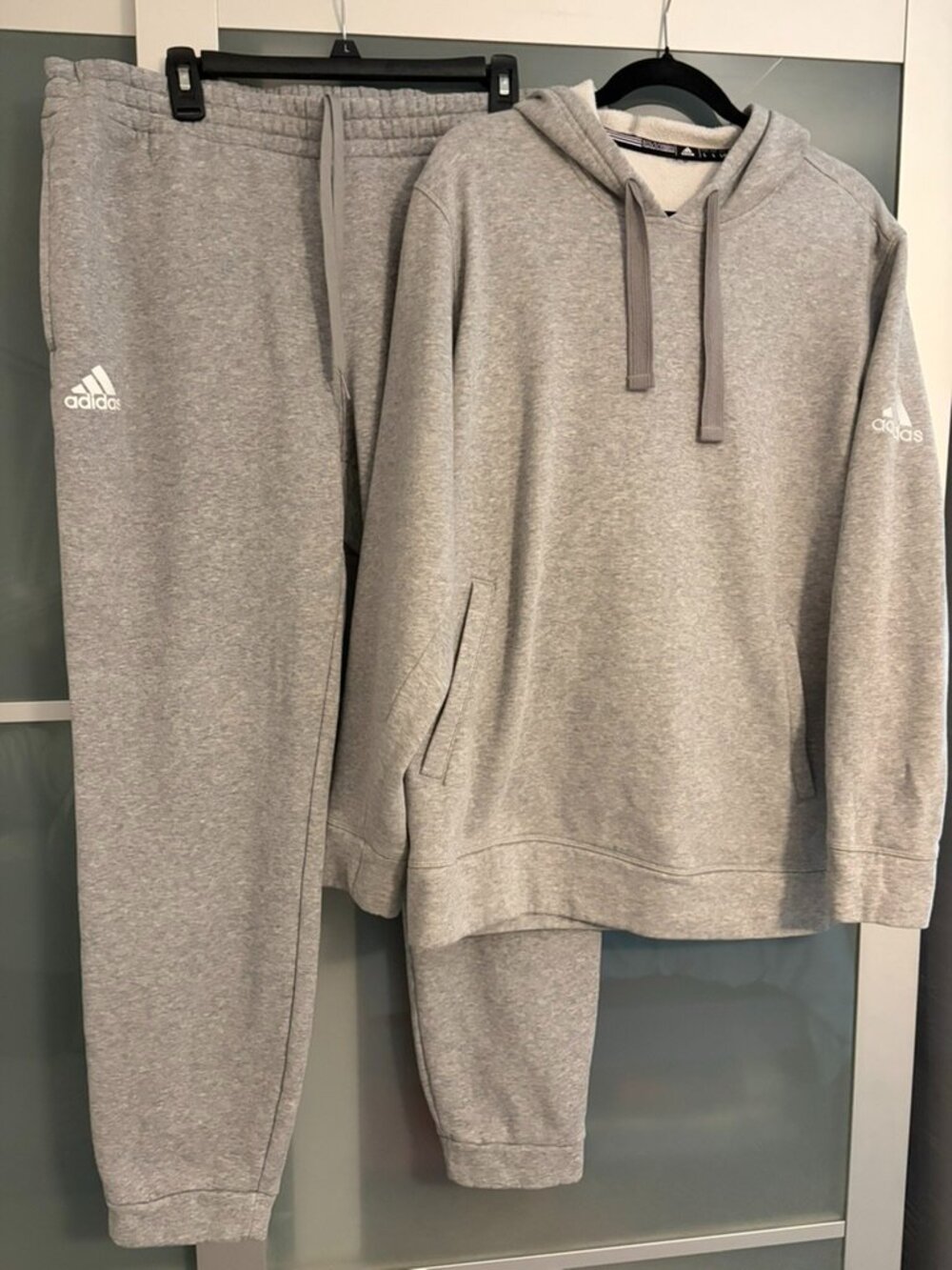 Adidas Men's Matching Fleece Hoodie & Jogger Sweatpants Set – Size Large